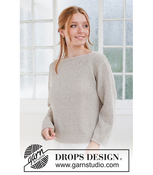 Breipatroon trui met boothals en diagonale schouder