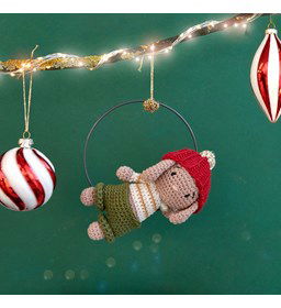 Kerst konijntje gemaakt van Ringen en frames