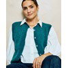 mouwloos vest Pierrot met knoopsluiting gemaakt van Handwerk accesoires