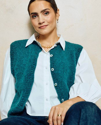 mouwloos vest Pierrot met knoopsluiting