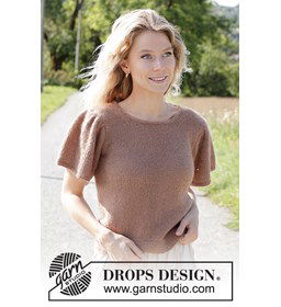 Bruine Vlinders Top gemaakt van Drops Kid Silk