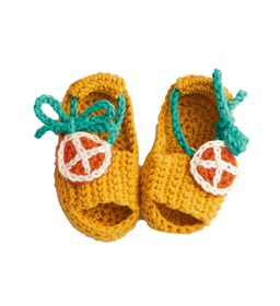 Babysandaaltjes ananas gemaakt van Lana Grossa Cotton Love