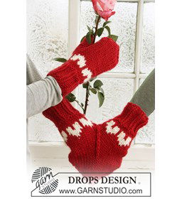  mof of liefdes want  gemaakt van Drops Snow - Eskimo