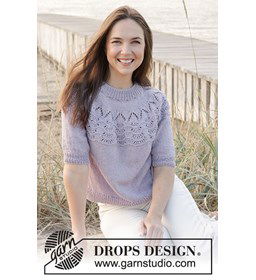 Damestrui met korte mouwen gemaakt van Drops Muskat