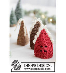 Gehaakt gemberbrood huisje | Sfeervolle kerstdecoratie gemaakt van Drops Safran