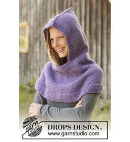 Halswarmer en capuchon gemaakt van Drops Nepal