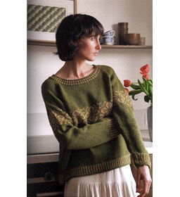 damestrui Reykjavik met bloemenpatroon gemaakt van Boeken Lang Yarns