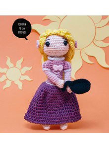 Langharige torenbewoonster Rapunzel met vlecht