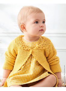 Babyvest met open gehaakt rond kraagje