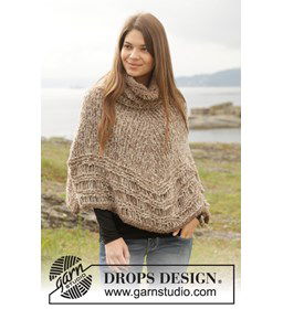 Gebreide poncho gemaakt van DROPS Alpaca Boucle