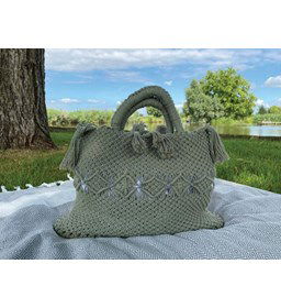 Geknoopte strandtas gemaakt van Durable Macrame