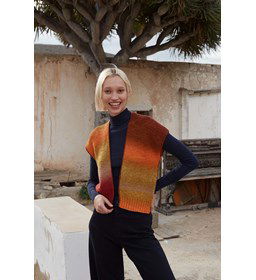 Meerkleurige spencer gemaakt van Lang Yarns Move 6