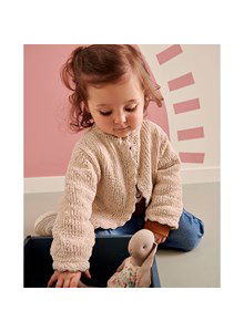 Meisjesvest met rondlopende voorpanden