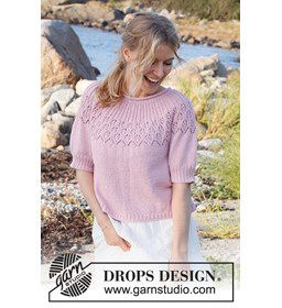 Dames shirt gemaakt van Drops Merino extra fine