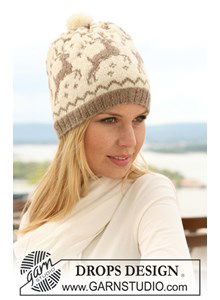 Gebreide muts met rendieren 