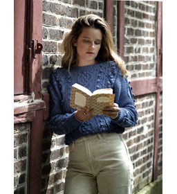 Damestrui met kabel- en noppenpatroon gemaakt van Naaiartikelen