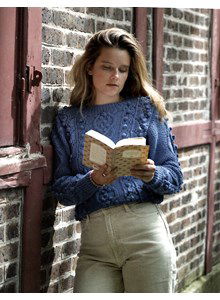 Damestrui met kabel- en noppenpatroon