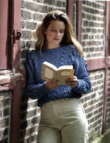 Damestrui met kabel- en noppenpatroon