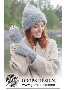 Gebreide set: zachte muts met omslag & polswarmers