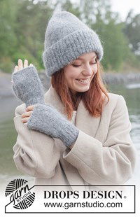 Gebreide set: zachte muts met omslag & polswarmers