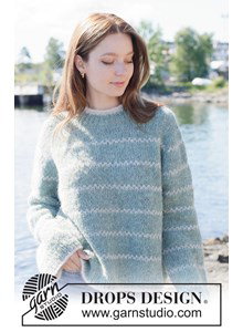 Breipatroon oversized damestrui met strepen gemaakt van Drops Alpaca