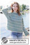 Breipatroon oversized damestrui met strepen van andere kant