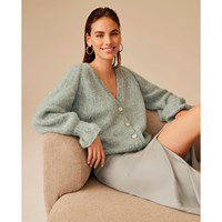 Damesvest met v-hals en ajour
