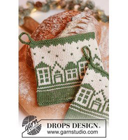 Gebreide pannenlappen met Scandinavisch kerstpatroon gemaakt van Naaiartikelen