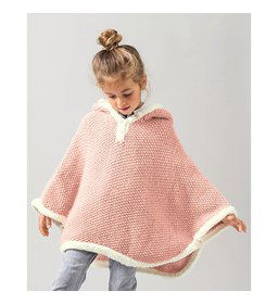Meisjes poncho gemaakt van knopen