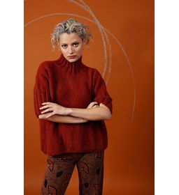 Damestrui Laure met col en korte mouw gemaakt van Lang Yarns Suri Alpaca