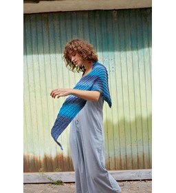 Driehoek sjaal van Paradise gemaakt van Lang Yarns Paradise