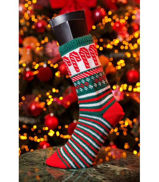 Haakpatroon kerstsokken Candy Canes