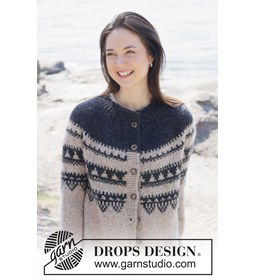 Moonlight Mountain Cardigan gemaakt van Drops Air