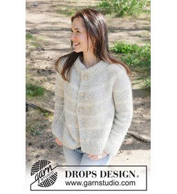 Snow Ring Cardigan gemaakt van Drops Brushed Alpaca Silk