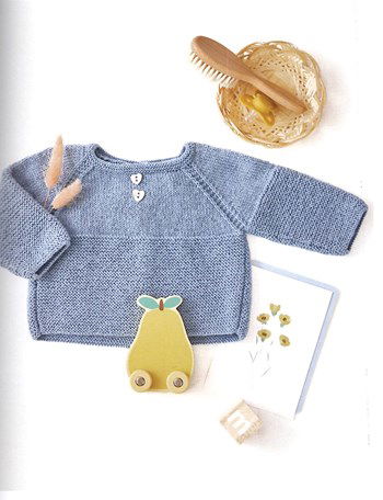 babytruitje in ribbel- en tricotsteek