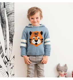 Jongenstrui met tijger gemaakt van Phildar Phil Partner 3,5