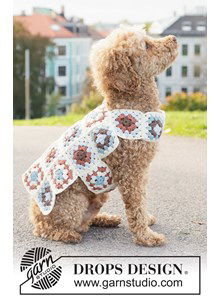 Gehaakte hondentrui van oma-vierkanten in merinowol