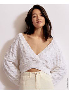 Korte trui met lage Vhals