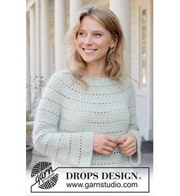 Seafoam Whisper Trui gemaakt van DROPS Sky