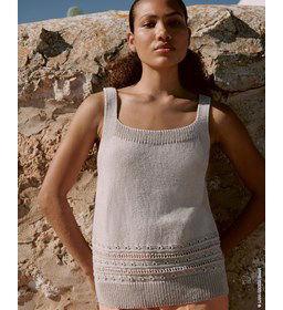 Zomerhemdje met vierkante hals gemaakt van Lana Grossa Cotton Wool