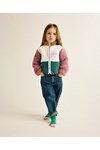 Breipatroon sportieve teddy kinderjas Otis van andere kant
