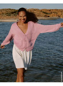 Damesvest met diepe v-hals 