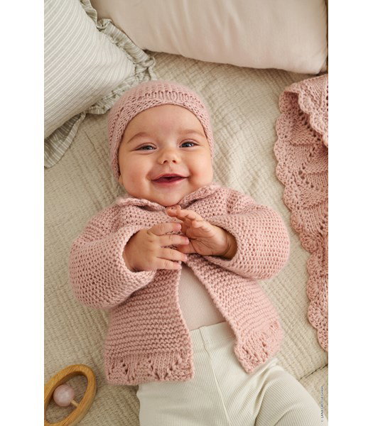 Breipatroon baby jasje met kraag