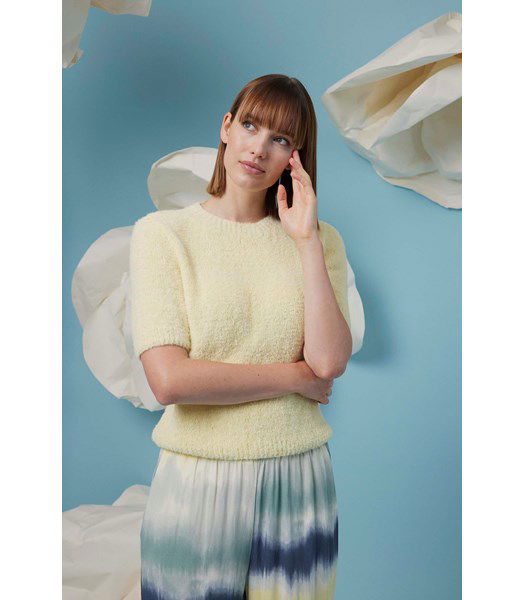 Breipatroon Super zachte damestrui Liv met korte mouwen