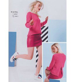 Damestrui met lange split in achterpand gemaakt van Phildar Phil Cabotine