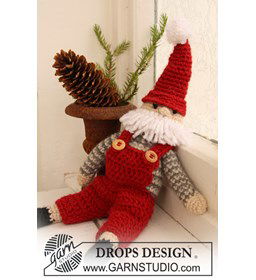 Gehaakte Kerstman gemaakt van Drops Nepal