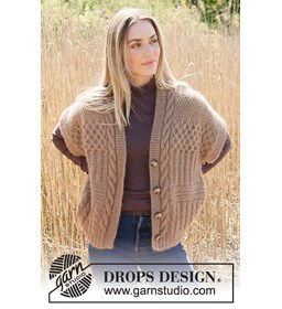 Damesvest met korte mouwen gemaakt van Drops Puna