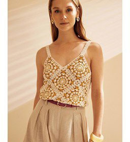 Geblokt topje gemaakt van Phildar Phil Origin