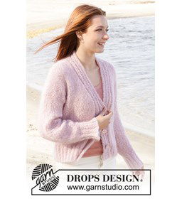 Damesvest met knoopsluiting gemaakt van Drops Melody