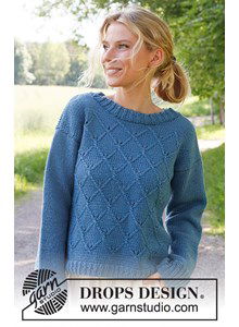 Damestrui Blue Glass met reliefpatroon